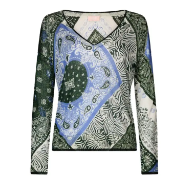 LIU JO SWEATER BANDANA BL.DENIM LUX - KALHUA