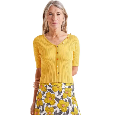 COMPAÑIA FANTASTICA TOP CANALÉ ABALORIOS AMARILLO