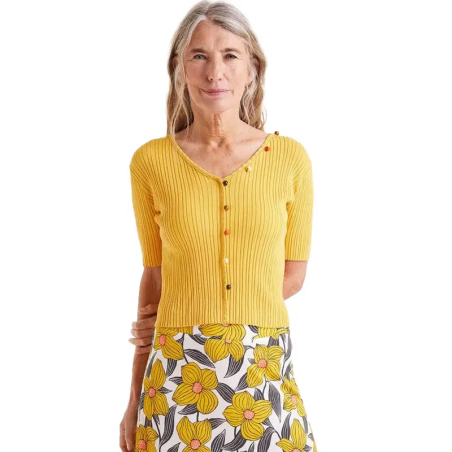 COMPAÑIA FANTASTICA TOP CANALÉ ABALORIOS AMARILLO