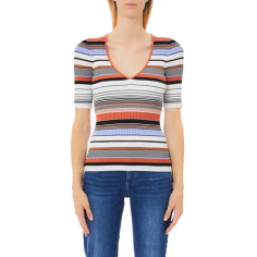 LIU JO SWEATER MULTICOLOR STRIPES L - KALHUA