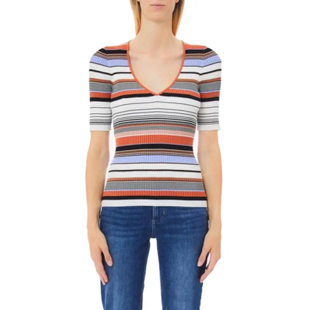 LIU JO SWEATER MULTICOLOR STRIPES L - KALHUA