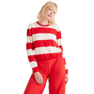 COMPAÑIA FANTASTICA JERSEY PUNTO FINO RAYAS ROJO