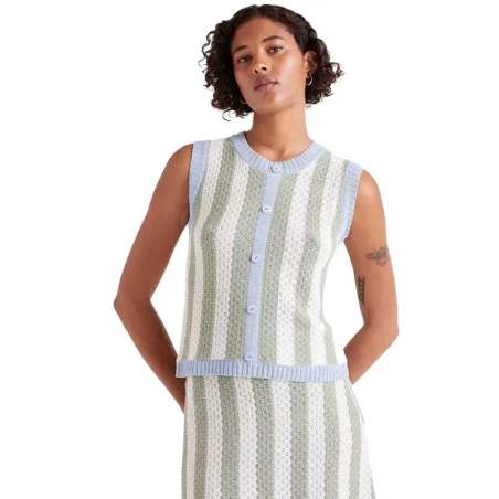 COMPAÑIA FANTASTICA TOP PUNTO SIN MANGAS RAYAS VER