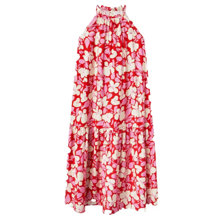 COMPAÑÍA FANTASTICA VESTIDO LARGO HALTER ESTAMPADO