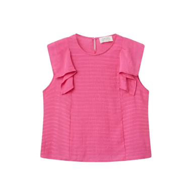 COMPAÑÍA FANTASTICA TOP SIN MANGAS CON VOLANTES RO