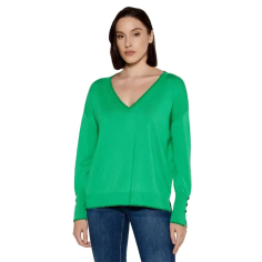 LIU JO SWEATER CON CUELLO EN V JELLY GREEN - KALHUA