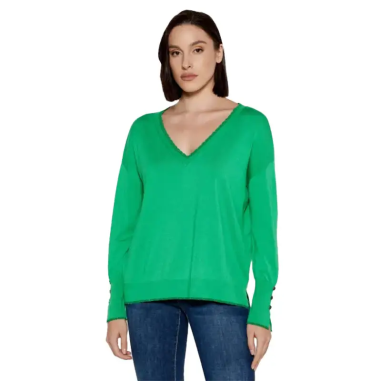 LIU JO SWEATER CON CUELLO EN V JELLY GREEN - KALHUA