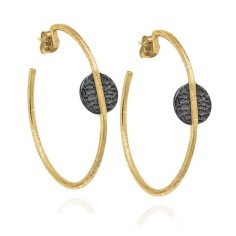 Pendientes KYMBAL de Plata. Baño de Oro 18k y Rutenio Negro