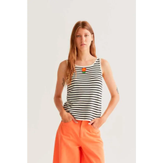 Compañía Fantástica top de rayas blanco y negro