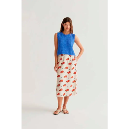 Compañía Fantástica Falda Midi Estampado Garden