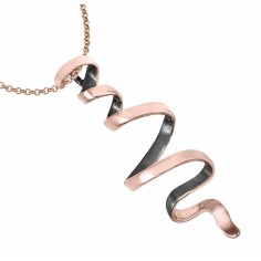 Colgante CURLS de Plata. Baño de Oro rosa