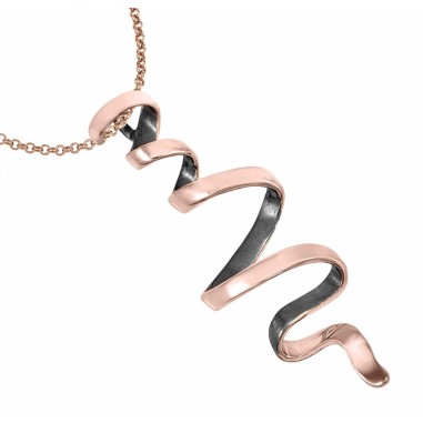 Colgante CURLS de Plata. Baño de Oro rosa