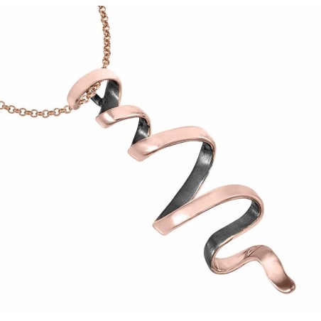 Colgante CURLS de Plata. Baño de Oro rosa