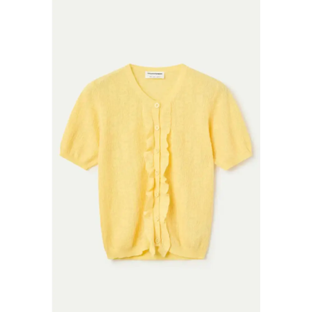 Compañia Fantastica Cardigan Punto Floral Amarillo