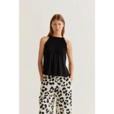 Compañia Fantastica Top Plisado Negro