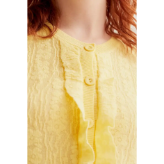 Compañia Fantastica Cardigan Punto Floral Amarillo 2