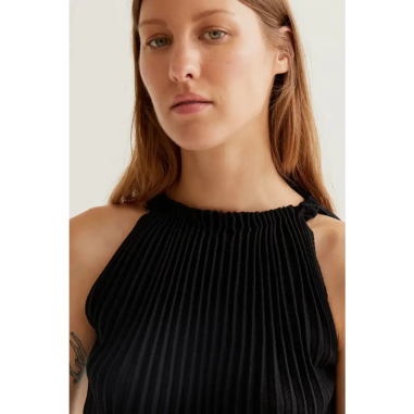 Compañia Fantastica Top Plisado Negro