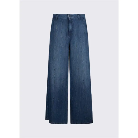 Liu Jo Pantalones Flare Strass Denim Azul Estrellas