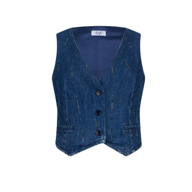 Liu Jo Pantalones Flare Strass Denim Azul Estrellas