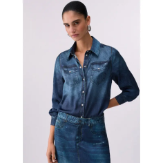 Liu Jo Camisa Digital Prints Denim Blue