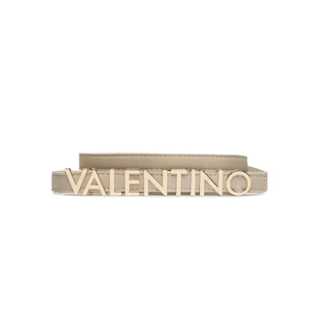 Valentino Belty Beige Cinturón Letras Oro