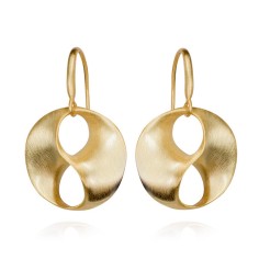Pendientes LOVE de Plata. Baño de Oro 18k