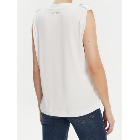 GUESS VN ELEVETED BASIC TOP PURE WHITE