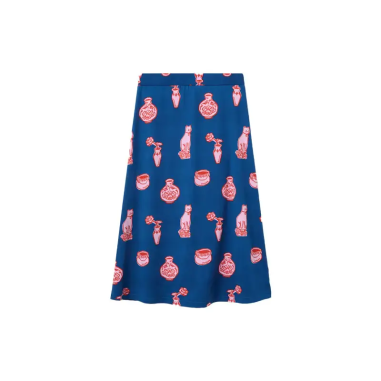 COMPANIA FANTASTICA FALDA MIDI ESTAMP PORCELAIN