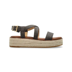 MICHAEL KORS LYNN SIGNATURE LOGO SANDAL MARRON - KALHUA