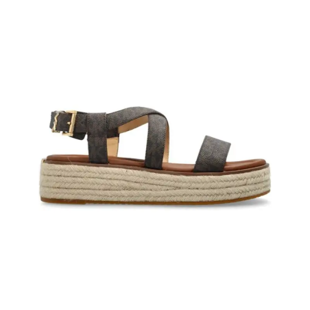 MICHAEL KORS LYNN SIGNATURE LOGO SANDAL MARRON - KALHUA