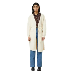 COMPAÑÍA FANTÁSTICA CHAQUETA MIDI DE PUNTO BLANCA