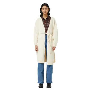 COMPAÑÍA FANTÁSTICA CHAQUETA MIDI DE PUNTO BLANCA