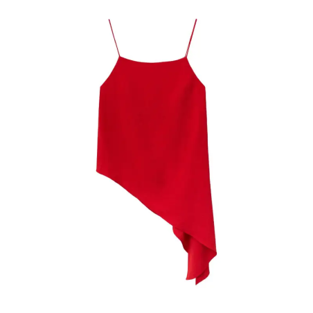 COMPAÑÍA FANTASTICA TOP ASIMÉTRICO TIRANTES ROJO