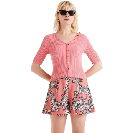COMPAÑIA FANTASTICA TOP CANALÉ ABALORIOS ROSA - KALHUA