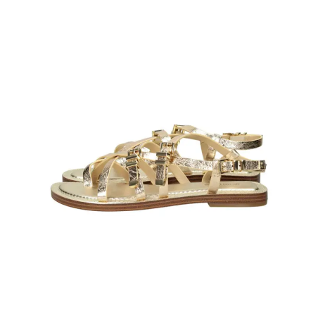 MICHAEL KORS DARRINGTON FLAT SANDAL PALE GOLD - KALHUA