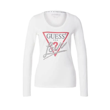 GUESS LS CN TRIANGLE LOVE TEE – KALHUA