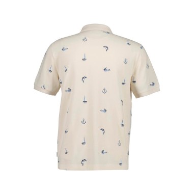 GANT EMBROIDERED SS POLO CREAMED WHITE
