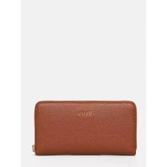 LIU JO WALLET WITH ZIP IN FAUX LEATHER MARRON - KALHUA