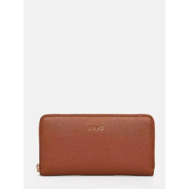 LIU JO WALLET WITH ZIP IN FAUX LEATHER MARRON - KALHUA