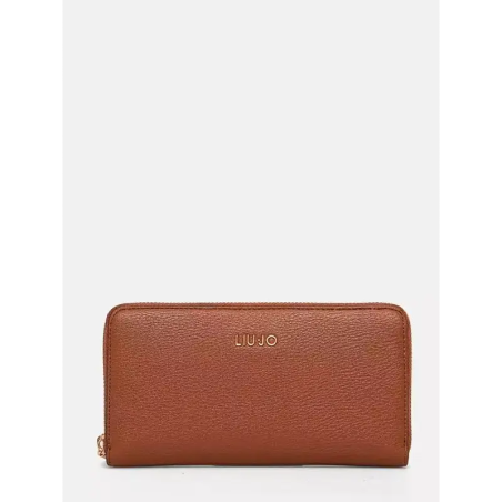 LIU JO WALLET WITH ZIP IN FAUX LEATHER MARRON - KALHUA