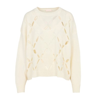 LIU JO ECS MAGLIA CHIUSA M L BIANCO LANA