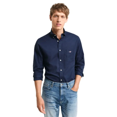 GANT REG CLASSIC POPLIN SHIRT MARINE - KALHUA