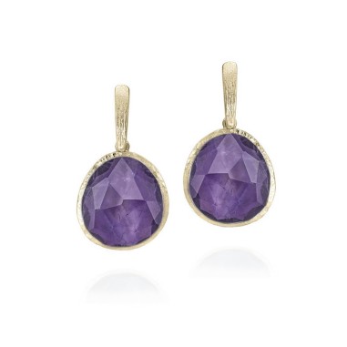 Pendientes Amatista con Baño de Oro 18k