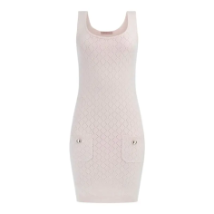 GUESS N HOLLAND SL SCOOP NECK DRESS LOW KEY PINK