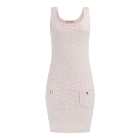 GUESS N HOLLAND SL SCOOP NECK DRESS LOW KEY PINK