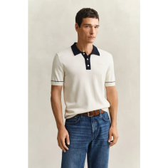 Gant Cotton Modal Polo Cream Beige Talla L