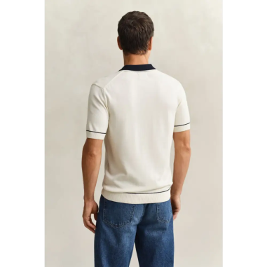 Gant Cotton Modal Polo Cream Beige Talla L