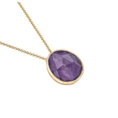 Colgante con Amatista en baño de oro 18k