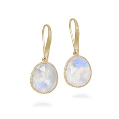 Pendientes gancho Espectrolita con Baño de Oro 18k