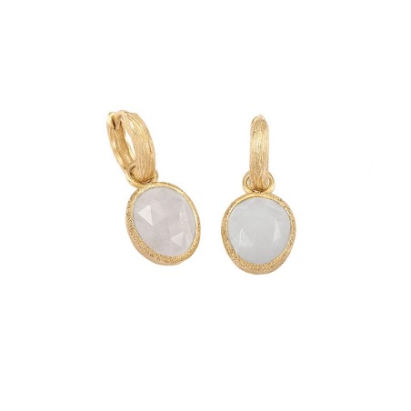 Pendientes de aro con Espectrolita en baño de oro 18k
